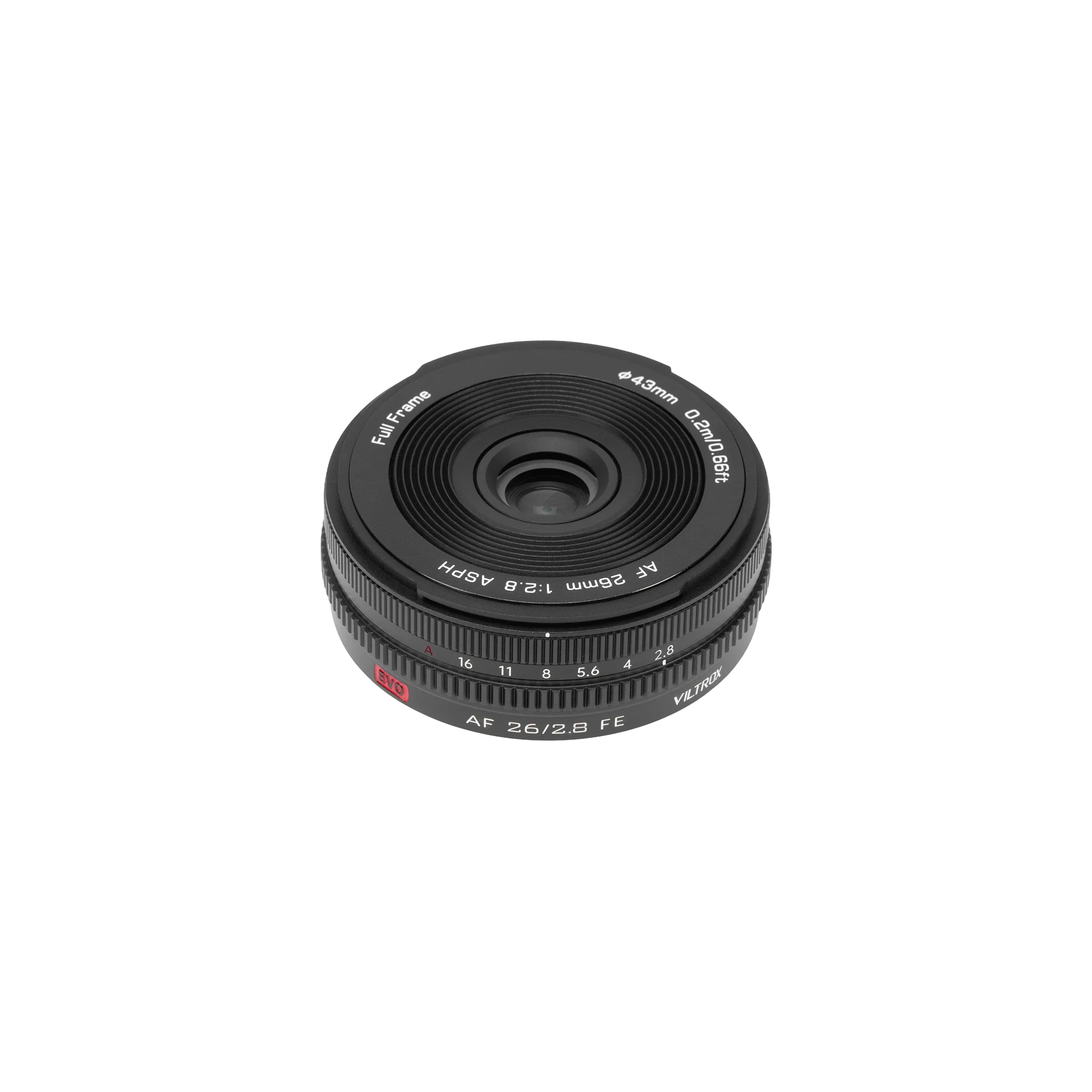 Viltrox AF 26mm F2.8 EVO Full-Frame Prime Lens for Sony E-Mount, Pancake Lens with Dual Control Rings, F2.8 Aperture, 0.2m Minimum Focus Distance, 130g All-Metal Body, USB-C Firmware Port