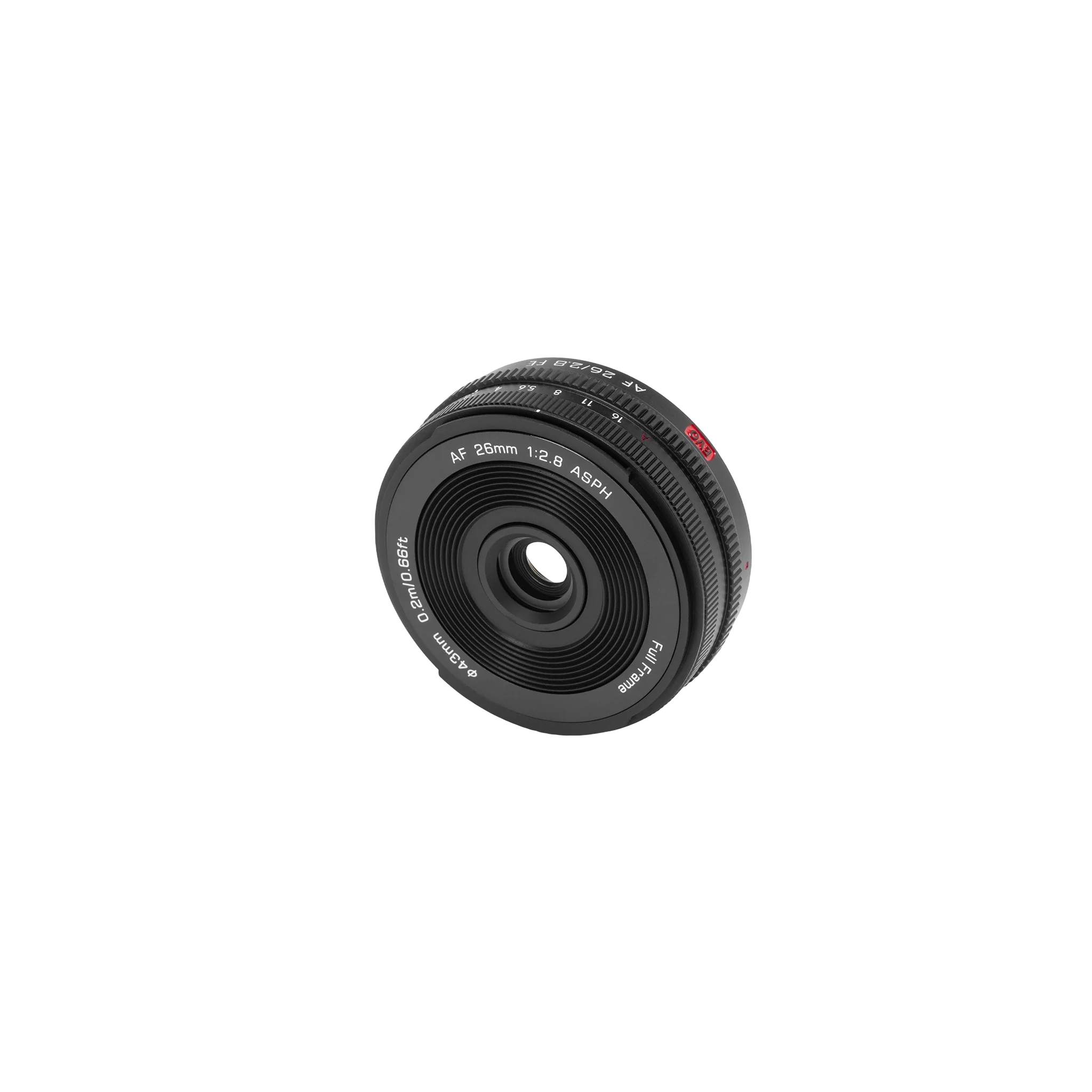 Viltrox AF 26mm F2.8 EVO Full-Frame Prime Lens for Sony E-Mount, Pancake Lens with Dual Control Rings, F2.8 Aperture, 0.2m Minimum Focus Distance, 130g All-Metal Body, USB-C Firmware Port