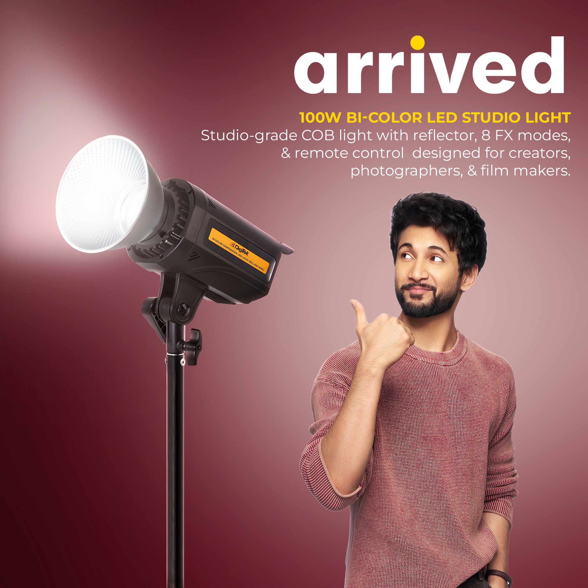 Digitek (DCL 100 WDC) Bi Color Continuous Light with Reflector for Studio