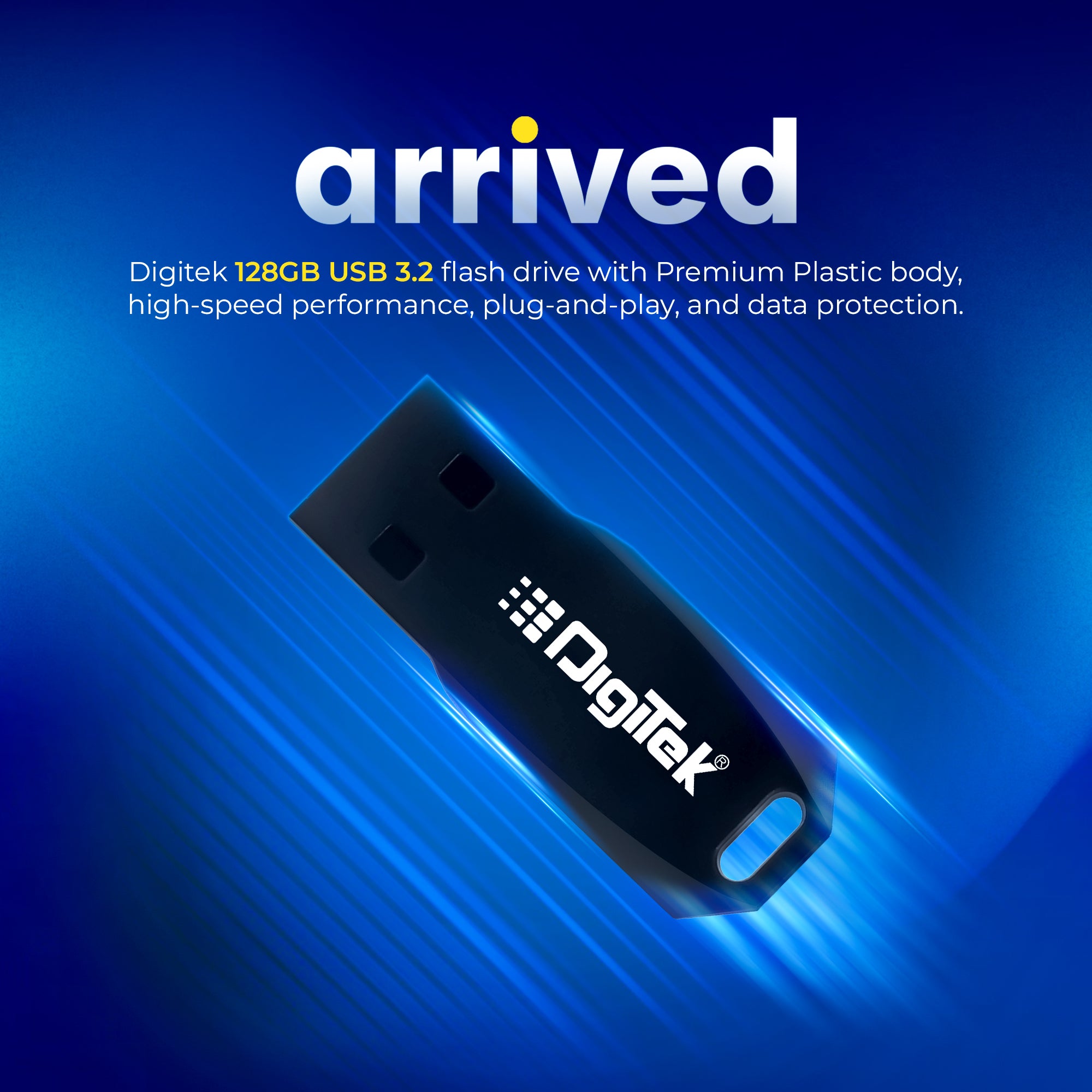 Digitek (Dud 3.2P 128GB) High-Speed USB 3.2 Pen Drive, Plug & Play, X-Ray & Magnetic Resistant, Durable Plastic Body – Compatible with Windows & Mac OS