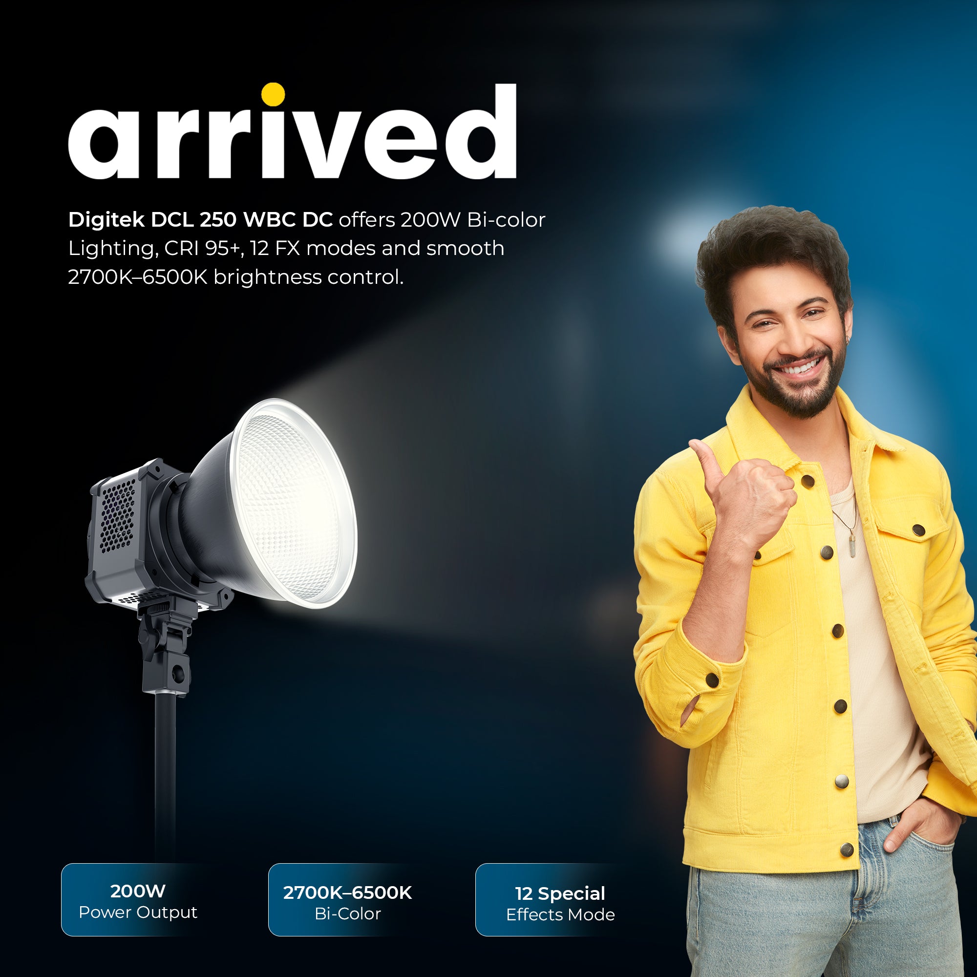 Digitek (DCL 250 WBC DC) 200W Bi-Color Continuous LED Video Light