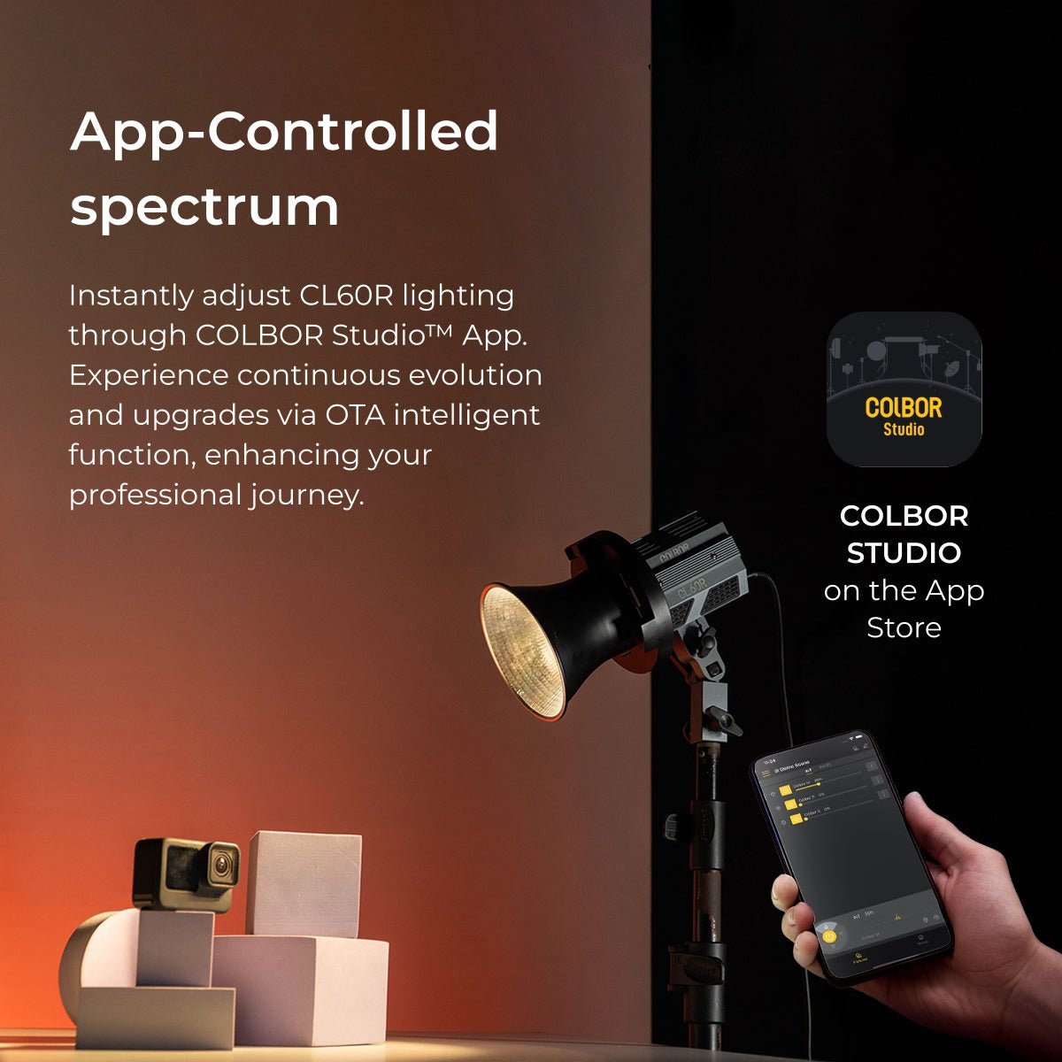COLBOR CL60R COB Video Light, RGBWW 65W Full Color 2700K-6500K Bowens Mount APP Control - Digitek