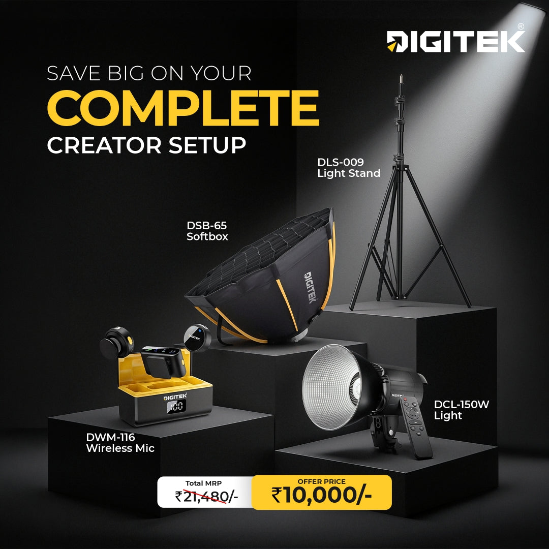 Creators Special Kit 5 - Wireless Mic + Continuous Light + Light Stand + Softbox