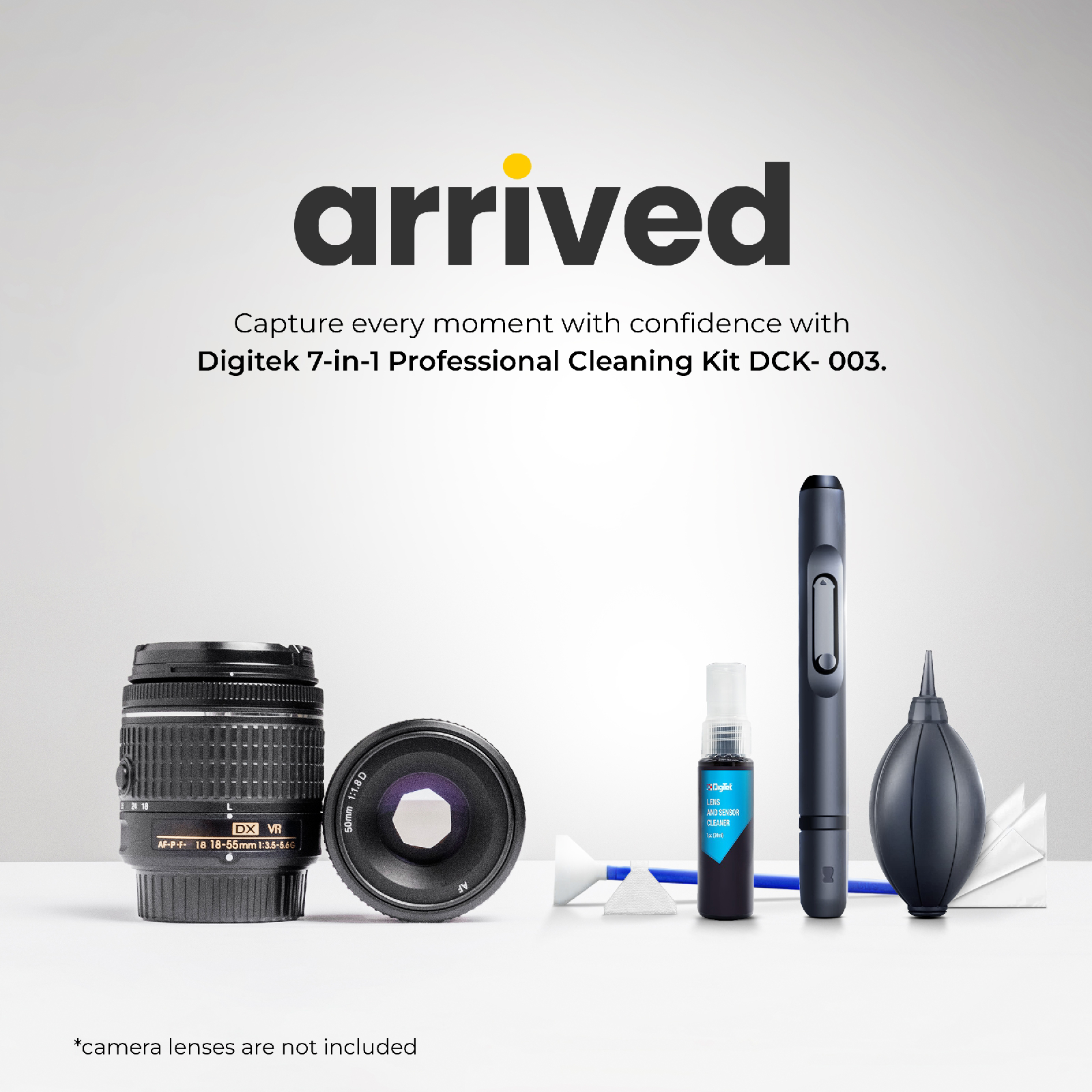 Digitek (DCK-004) Professional 8-in-1 Camera Cleaning Travel Kit, Ideal for Cleaning Lenses, Cameras, Filters, Displays