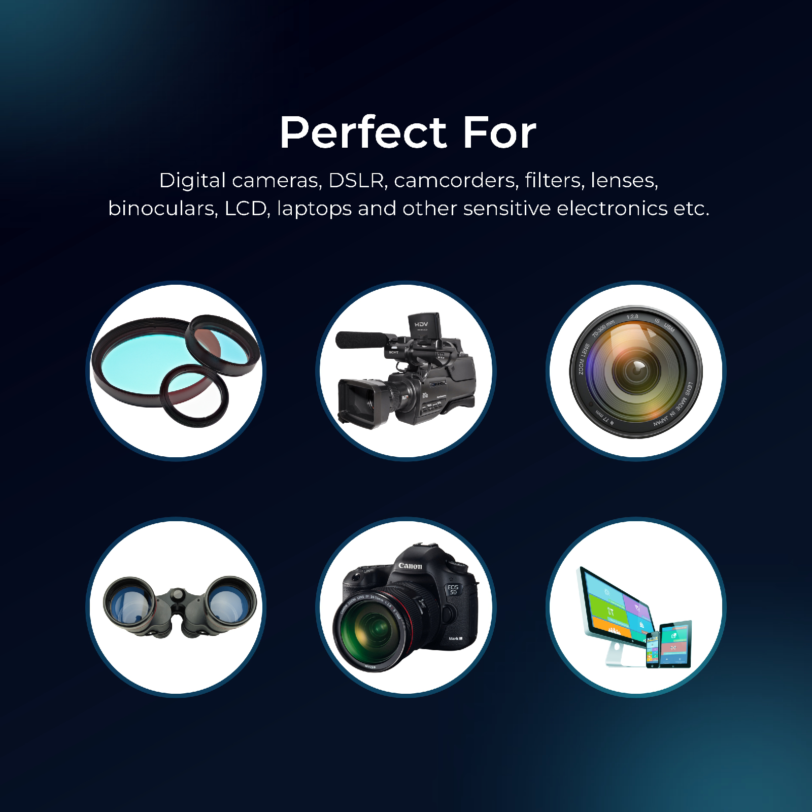 Digitek (DCK-004) Professional 8-in-1 Camera Cleaning Travel Kit, Ideal for Cleaning Lenses, Cameras, Filters, Displays - Digitek