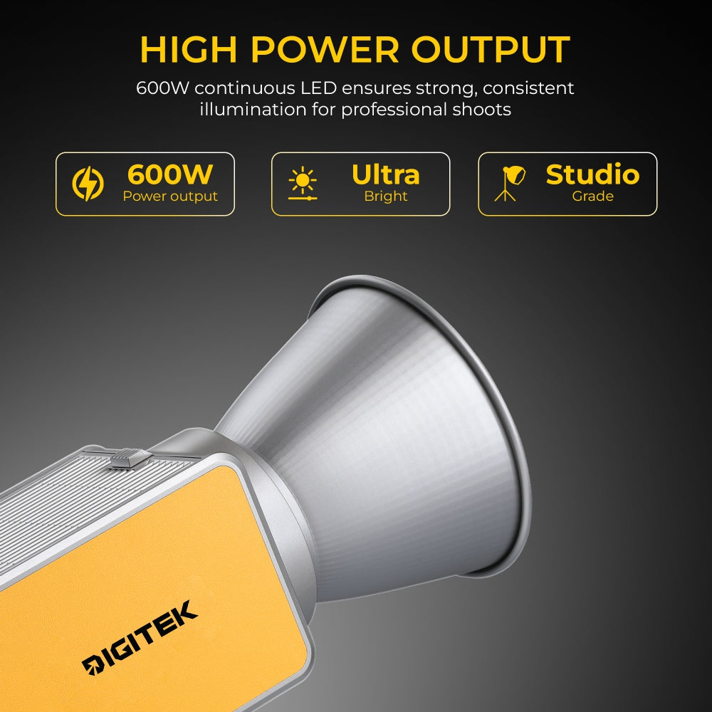 Digitek (DCL 600W Combo) Bi-Color Continuous LED Light with Bowens Mount & Reflector