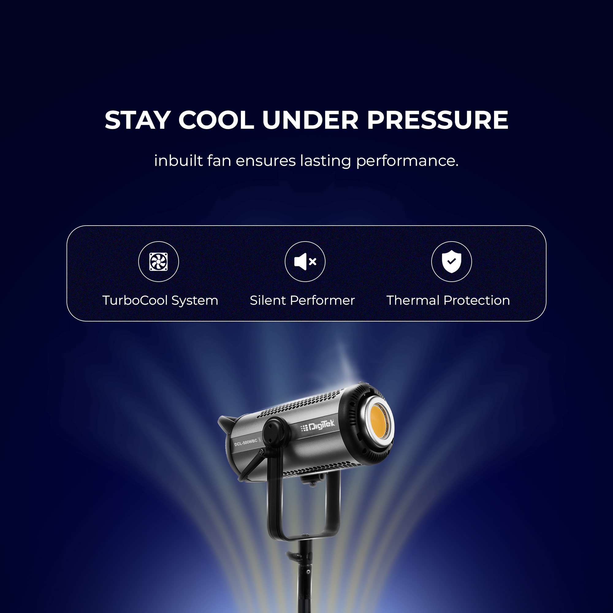 DIGITEK (DCL-500 WBC Combo) 460W Bi Color Continuous LED Video Light with 18CM Reflector, AC Support, 2700K-6500K Color Temp Control, ≥97 CRI, 42000 Lumen, Ideal for YouTube, Photo & Videoshoots