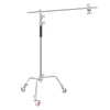 Digitek (DCST 340W) C-Stand with Wheels, Heavy-Duty 10.8 ft Film & Video Light Stand with Boom Arm & Grip Head, Professional Photography & Videography Support
