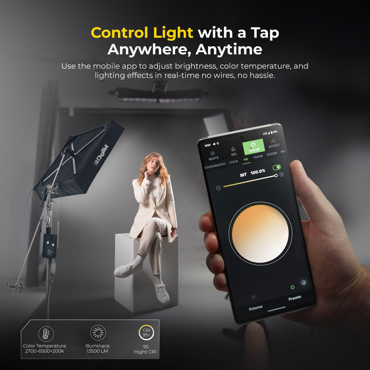 Digitek (DFFL 4060) 150W Bi-Color Flexible Fabric LED Light with Remot