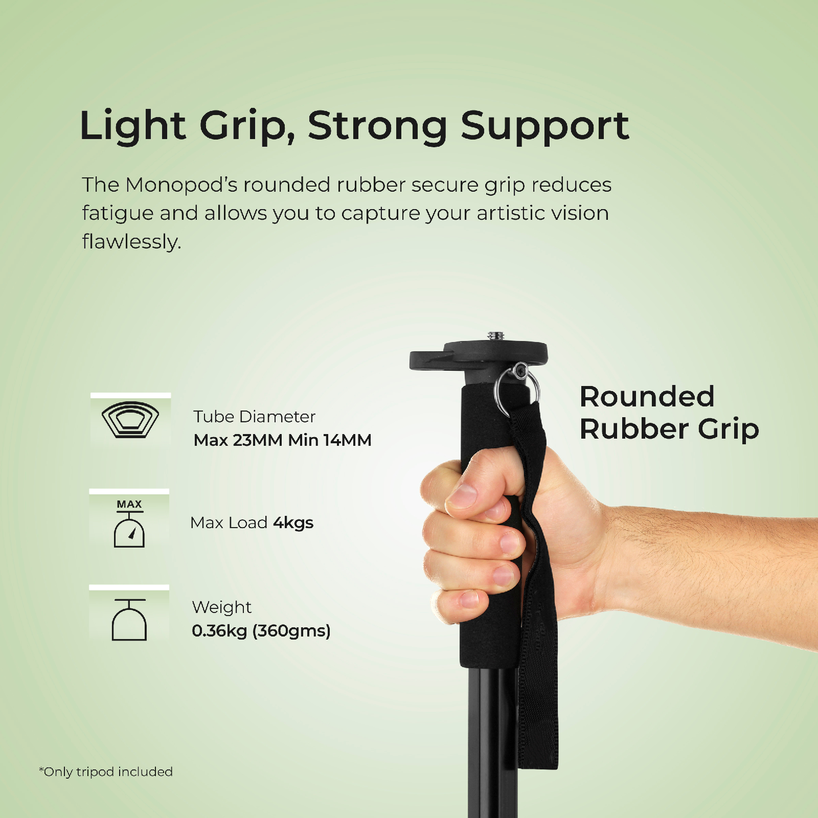 Digitek (DMP-55) Professional Monopod with Flip Lock, Max Load Capacity 4KG & Operating Height 160CM - Digitek