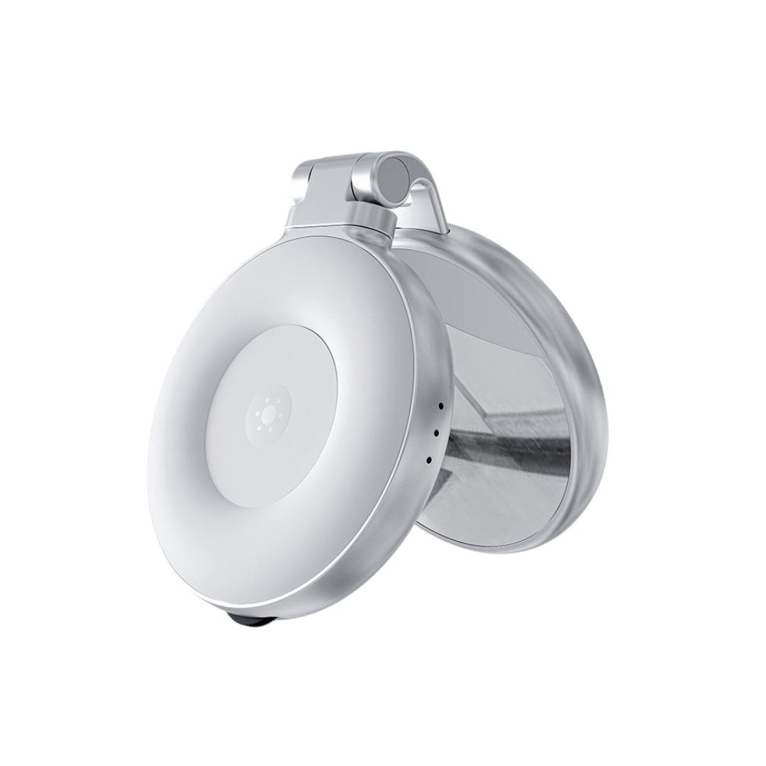 Digitek (DRL 3W) Magnetic Selfie Ring Light with Makeup Mirror, 3 Color Modes 2700K, 5600K, 7500K, 360° Rotation & 180° Pan, Type-C, Use with Smartphones, Laptops & Tabs for Vlogs, Meetings & Makeup