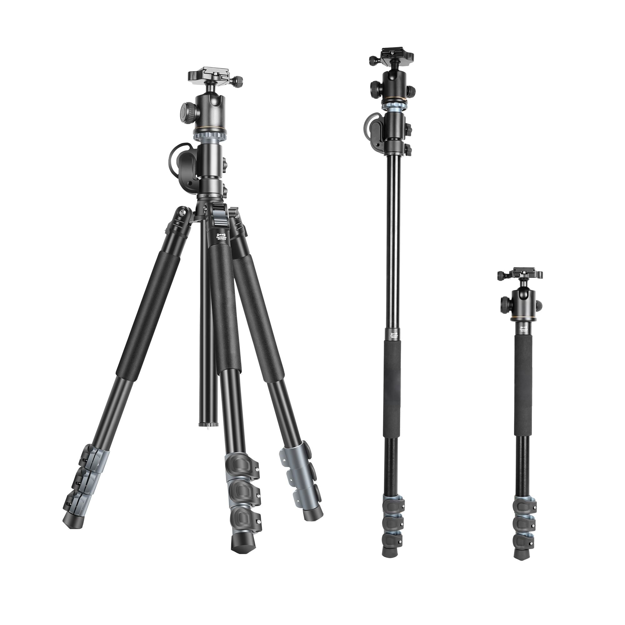 Digitek (DTR 540 BH) Heavy Duty Multi-Angle DV Tripod Cum Monopod, 360° Ball Head, 180° Tilt, Flip Leg Lock, 4-Section Adjustable, 8Kg Max Load, 6.26ft Height, 28mm Tube, Portable for DSLR, Camera & Videography