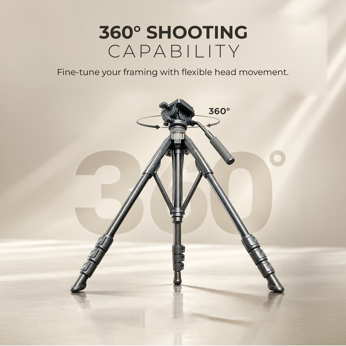 Digitek DTR-560 VD Professional Video Tripod Stand, 1700mm Height, 5kg Load Capacity, 3-Way Adjustable Pan Head, 360° Rotation, Heavy Duty Tripod for DSLR Cameras, Camcorders & Video Shooting