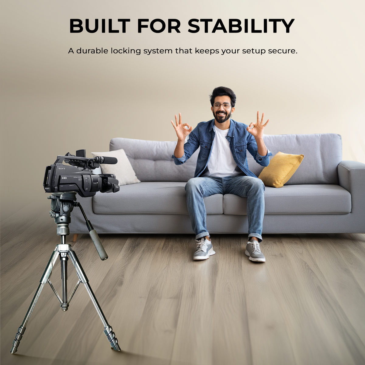 Digitek DTR-560 VD Professional Video Tripod Stand, 1700mm Height, 5kg Load Capacity, 3-Way Adjustable Pan Head, 360° Rotation, Heavy Duty Tripod for DSLR Cameras, Camcorders & Video Shooting
