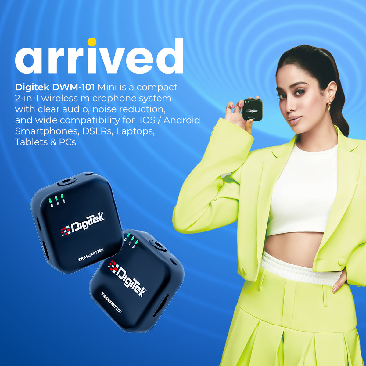 Digitek DWM-101 Mini Wireless Microphone | 80m, TF Card & 48kHz
