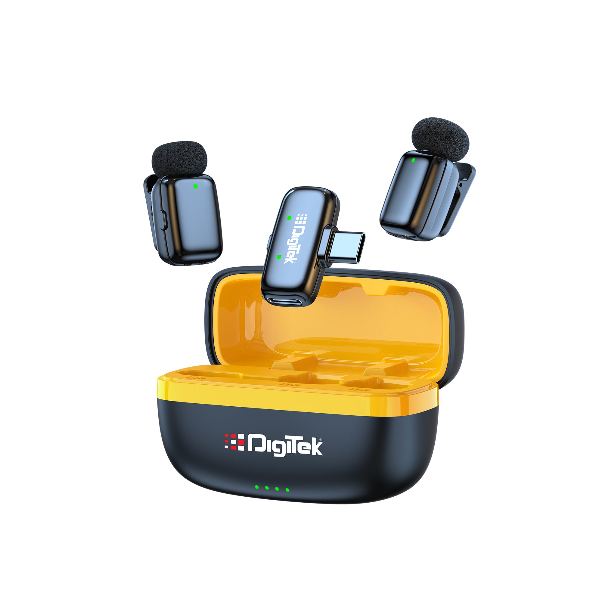 Digitek (DWM 103 Mini) 2-in-1 Wireless Microphone, 2.4G Wireless Mic, 40m Range, 6Hr Battery, Noise Reduction, for iOS & Android Smartphones/Tablets, Ideal for Live Interviews Meetings, Vlogging Live, Streaming