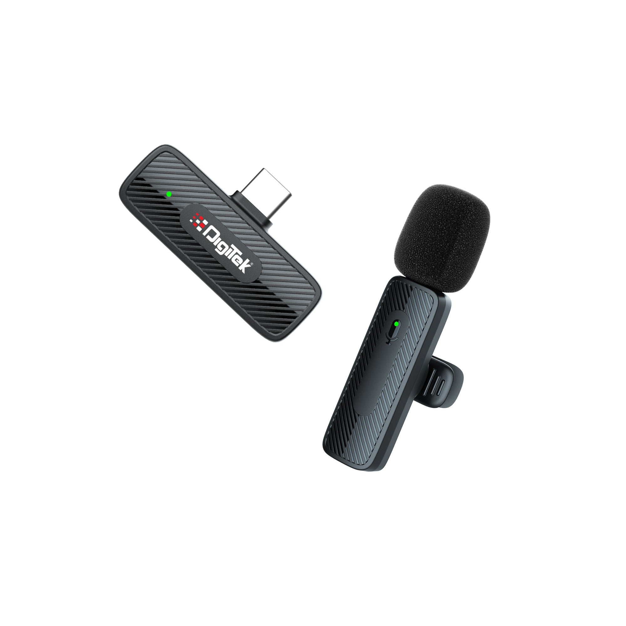 Digitek® (DWM-006 PRO) Wireless Microphone & Receiver with Type-C Connector, 2.4GHz Frequency, 4Hr Battery, 20m Range, For Android Phone & Type-C Devices, Ideal for Voice Recording & Live Streaming