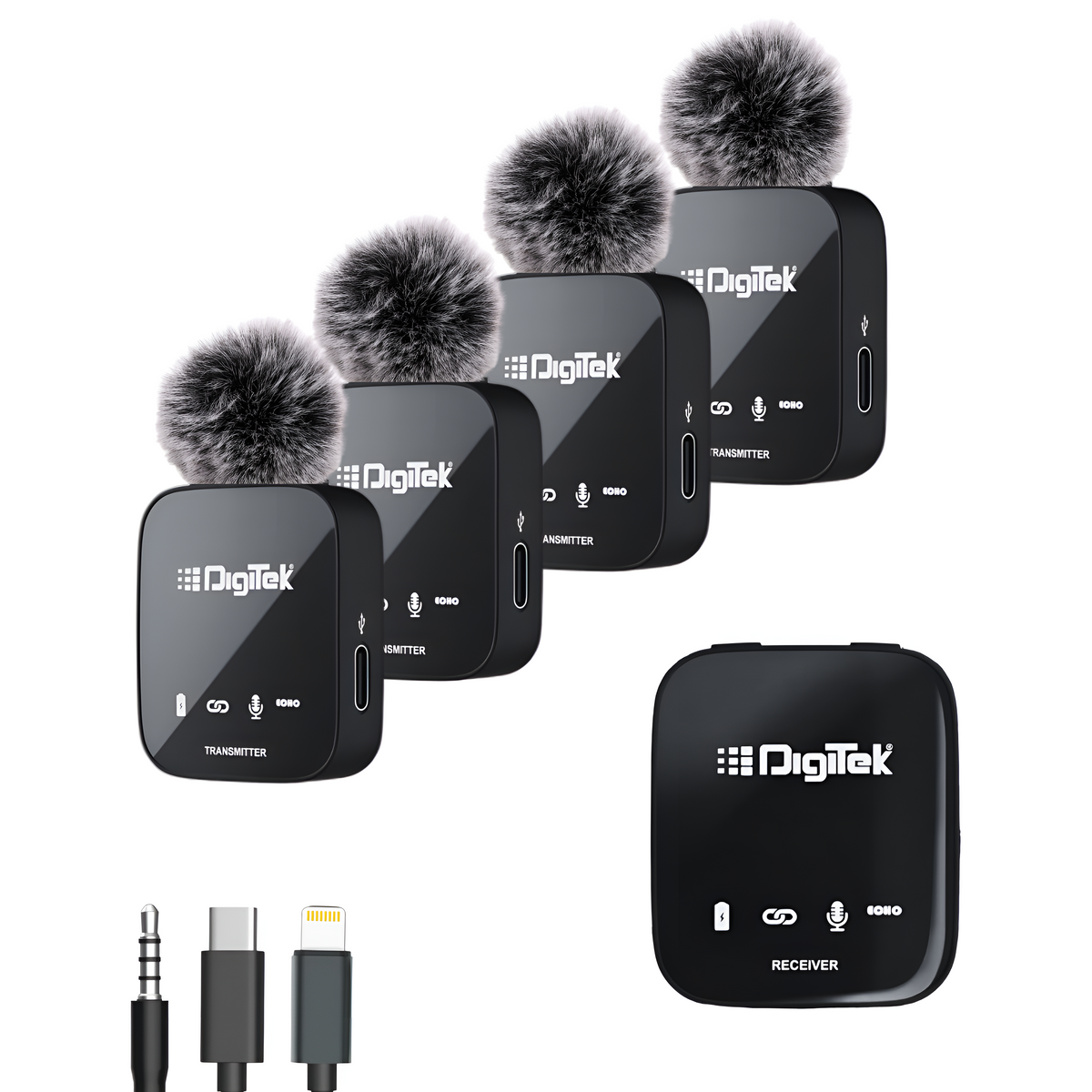Digitek DWM-111 Wireless Microphone | 4TX+1RX, 50m & 360° Capture