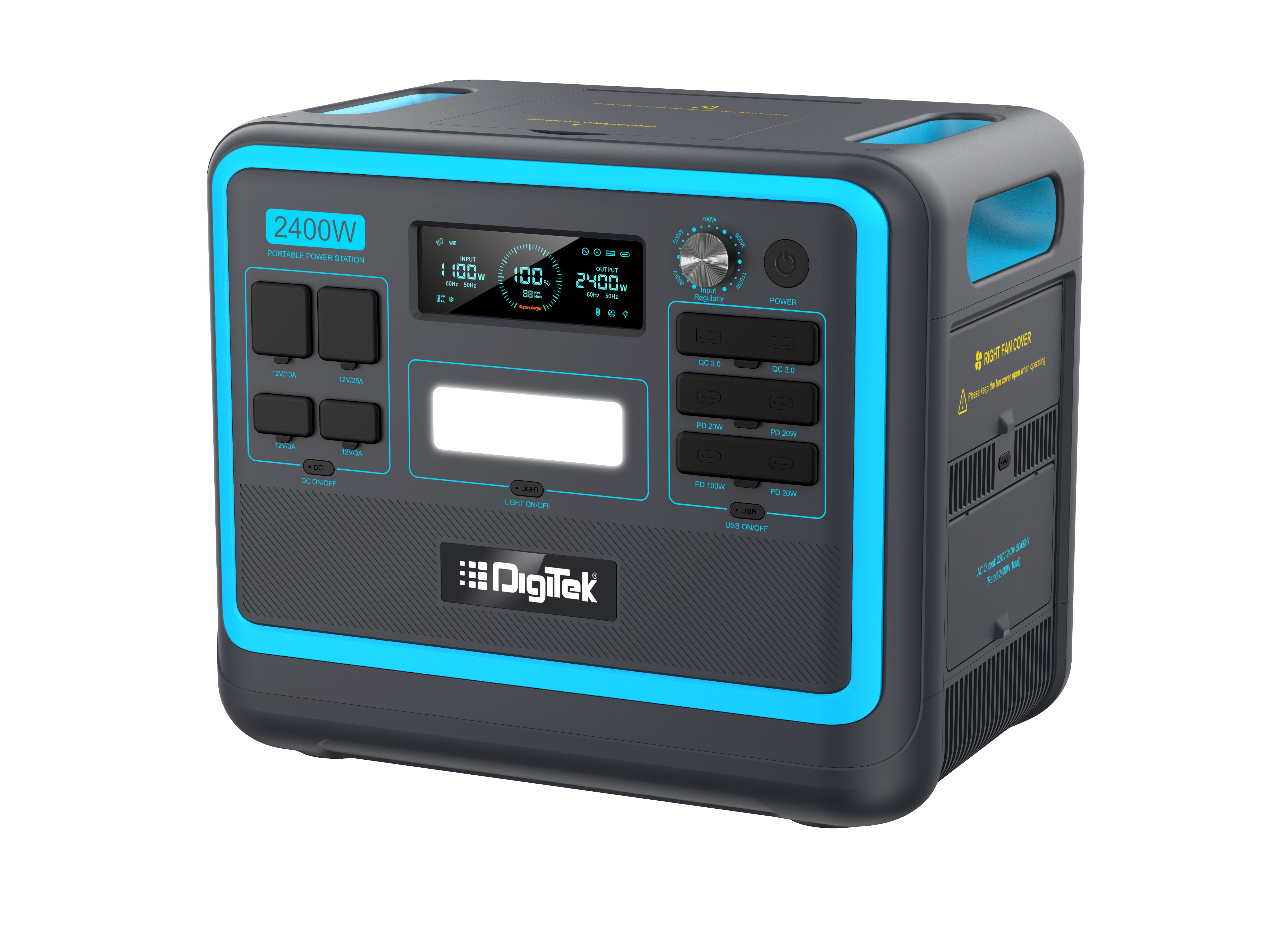 Digitek Power Station DPS2400W /Portable AC/DC Power Station Compatible with AC/DC Electronic Devices
