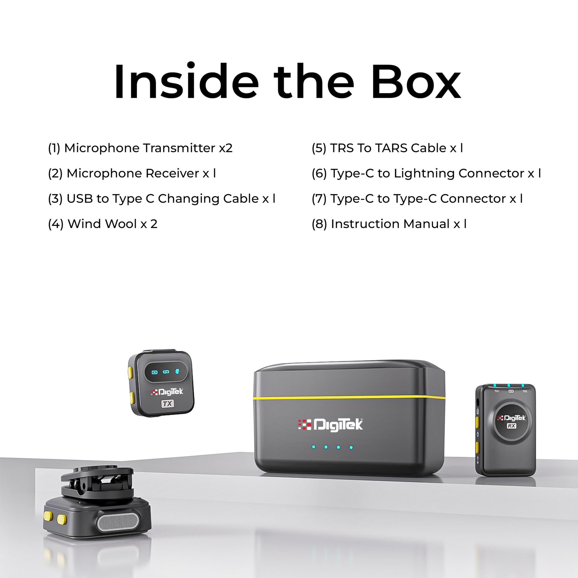 Buy Digitek (DWM-118) 2-in-1 Wireless Microphone, 50m Range Online