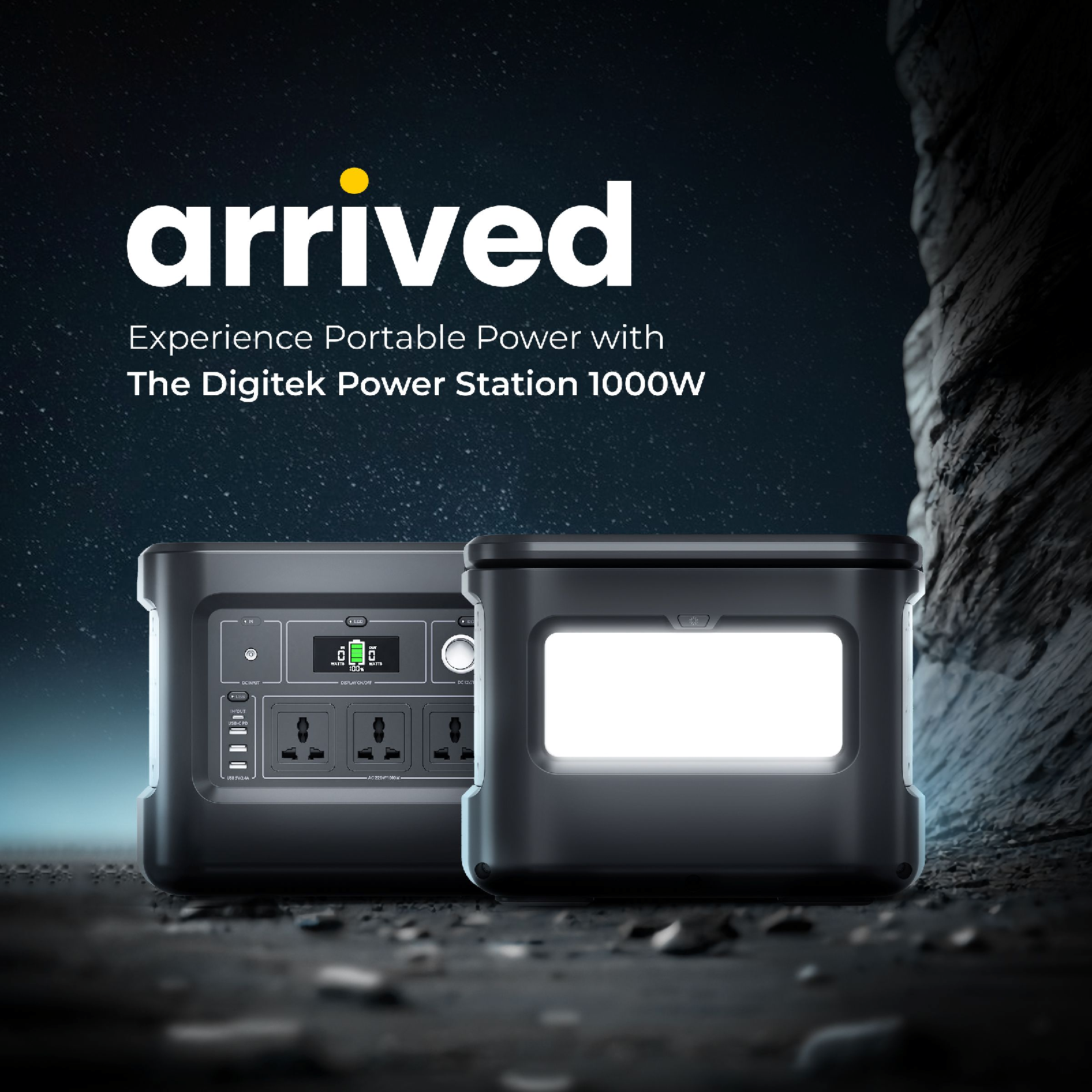 Digitek Power Station DPS 1000W/Portable AC/DC Power Station  Compatible with AC/DC Electronic Devices