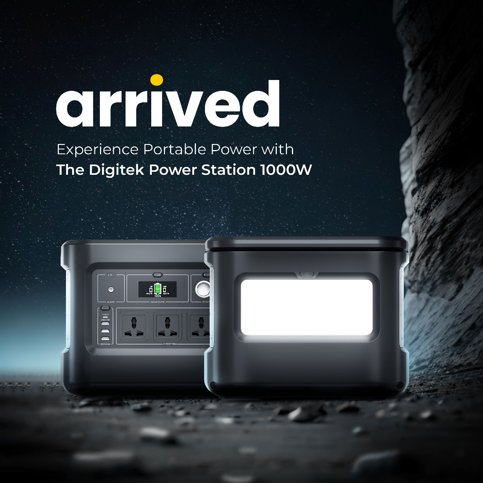 Digitek Power Station DPS 1000W/Portable AC/DC Power Station Compatible with AC/DC Electronic Devices - Digitek