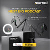 Two-Person Podcast Kit - 2x Condenser Mic + Ring Light with Stand