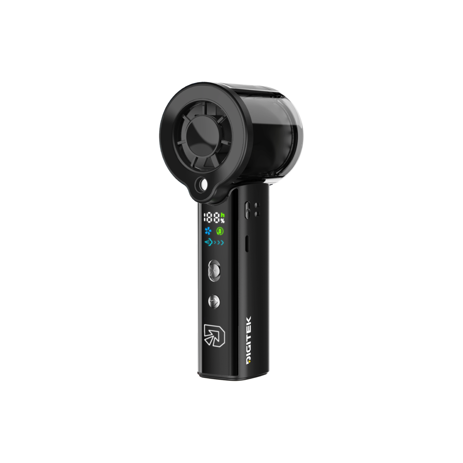 Digitek DFP-FS1 Portable Handheld Spray Fan | 7.5W Powerful Cooling | 100 Stepless Speed Levels | 3000mAh Battery | Nano Mist Spray | USB Type-C Charging, Power Bank Function & LED Display
