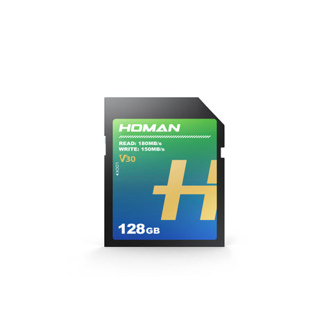 HOMAN UHS-I SD Card (V30) 128GB fit for Any Environmental Temperature from -10 Degree to 70 Degree Celsius with 5 Year Warranty & Recovery