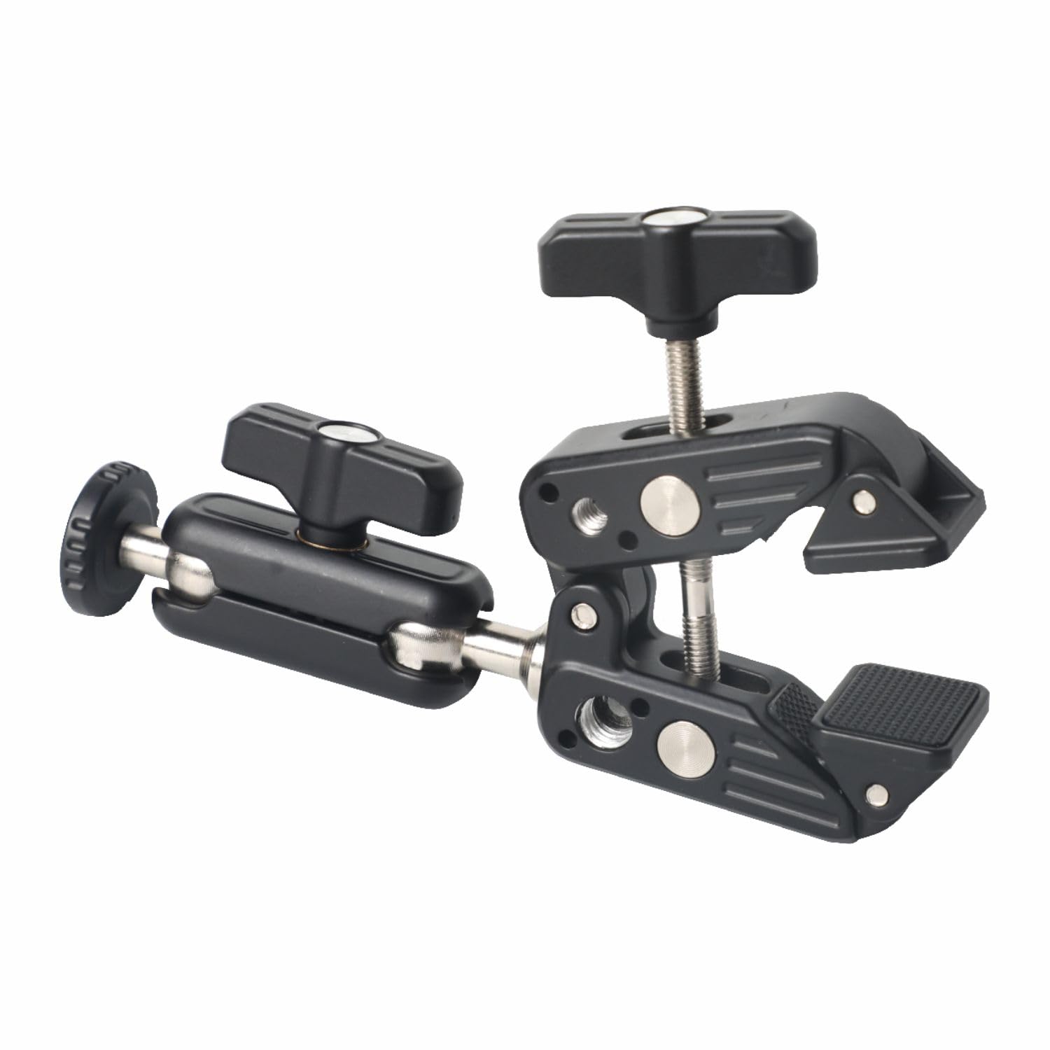 Digitek (DCC-01) Action Camera Mount, Super Clamp Mount with 1/4" & 3/8" Scew for LED Light, Microphone, 360° Double Ballhead Magic Arm with Mobile Holder