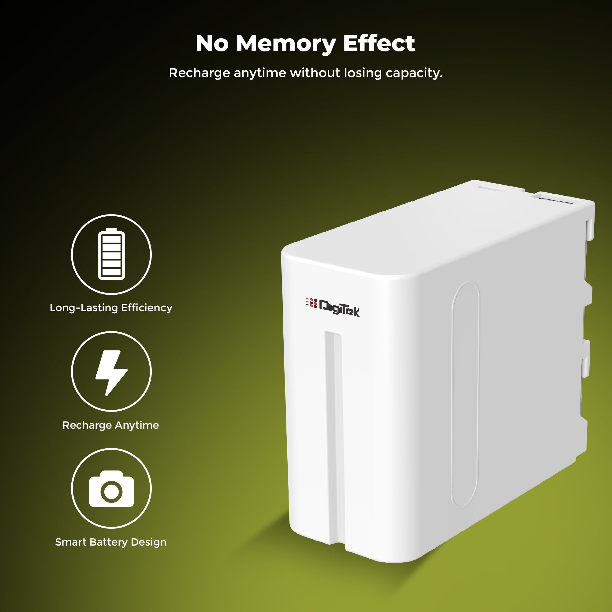 Digitek (NP-F980 C Platinum) 7.4v 16000mAh Platinum Extra Power Secondary Rechargeable Li-ion Camera Battery with 5V Type C Charging Port