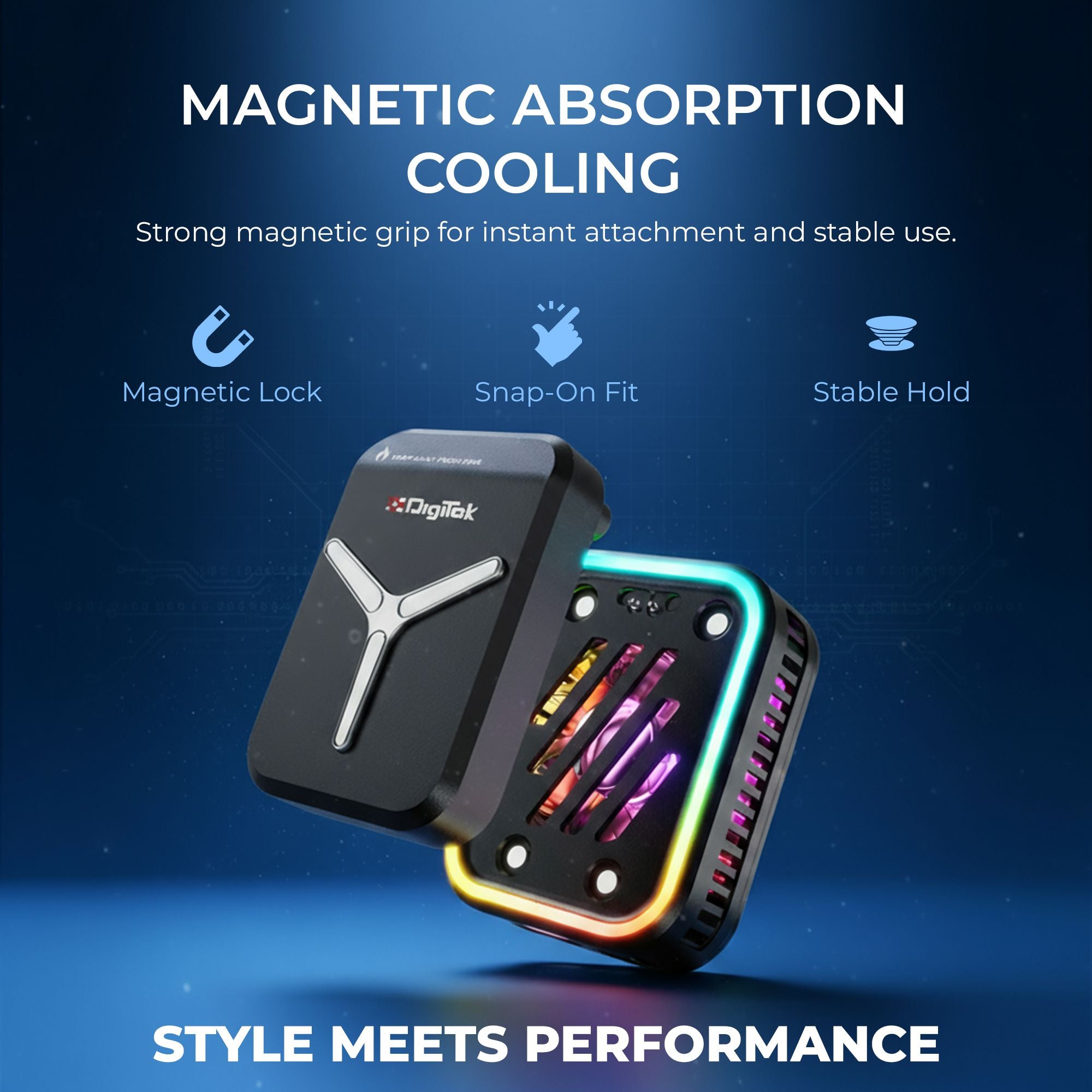 Digitek (DCF 001) Magnetic Absorption Smartphone Cooling Fan with Battery