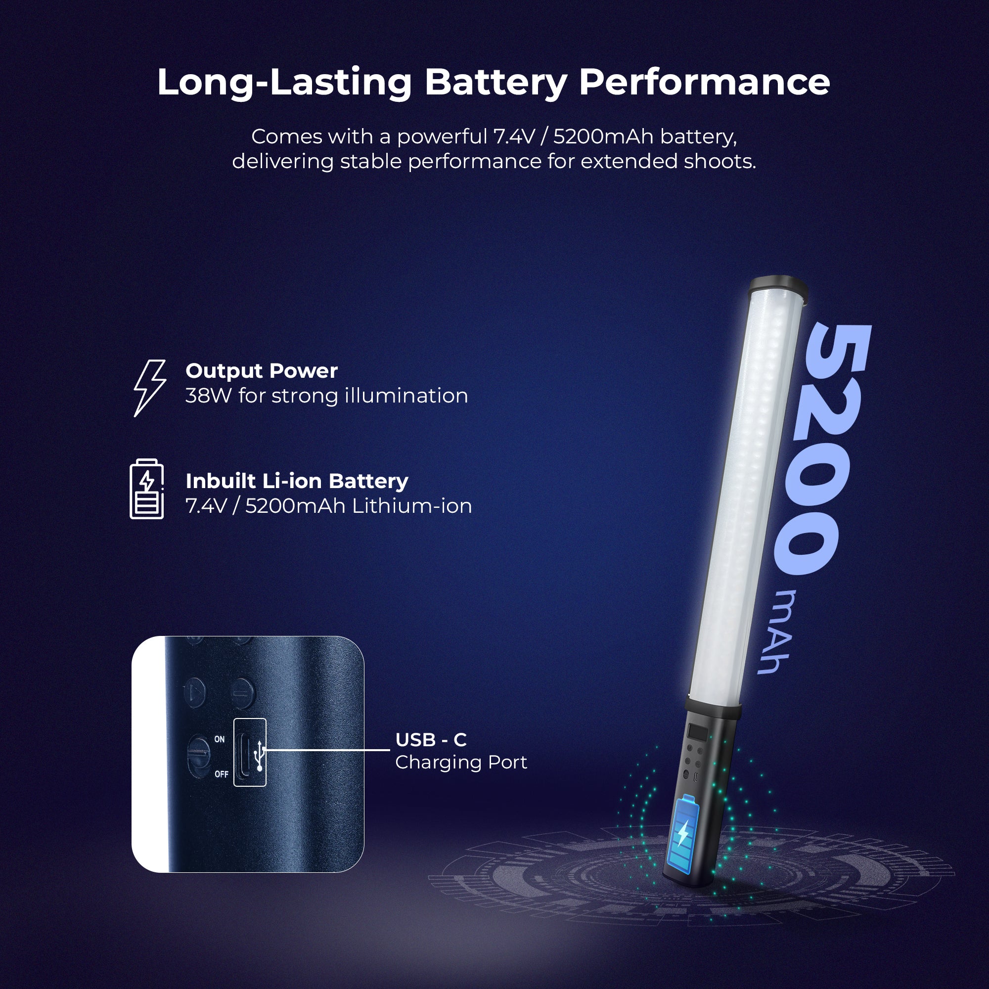 Buy Digitek (DSL 555 RGB) Portable 38W Handheld LED Stick Light Wand