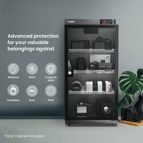 Digitek (AD-105S)105 Liters Capacity Digital Display Dry Cabinet with Humidity Controller (Black) - Digitek
