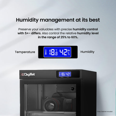 Digitek AD 55C 50 Liters Capacity Digital Display Dry Cabinet with Humidity Controller - Digitek
