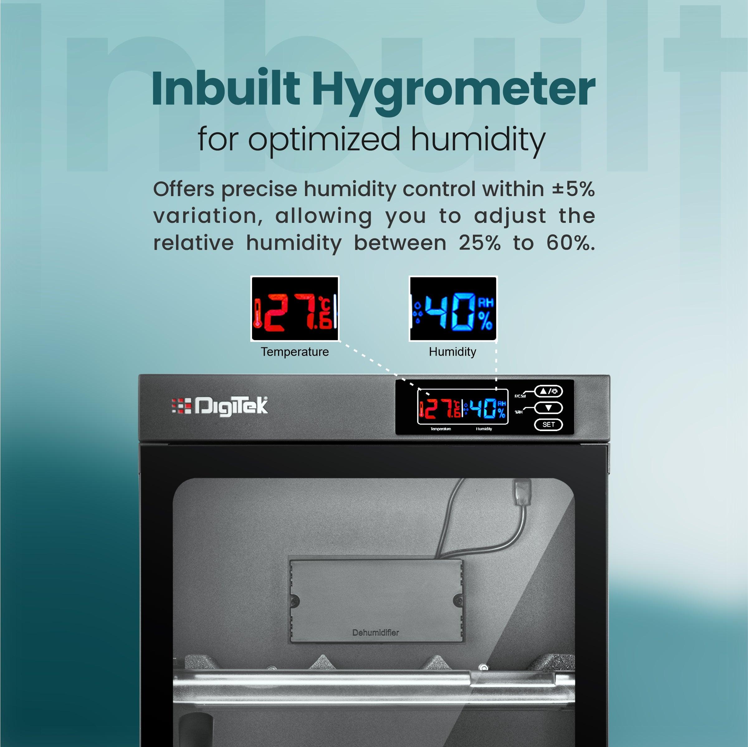 Digitek ( AD-55S) 55 Liters Capacity Digital Display Dry Cabinet with Humidity Controller (Black) - Digitek