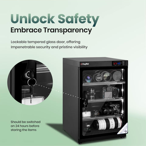 Digitek (AD-85S) 85 Liters Capacity Digital Display Dry Cabinet with Humidity Controller (Black) - Digitek