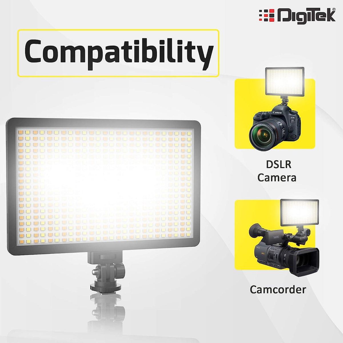 Buy Digitek Bi-Color LED Video Light with NP-750 Battery D520WB Online