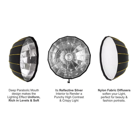 Digitek (DBDS-85S) 85cm Beauty Dish Softbox DBDS-85S, Collapsible, Transportable, Lightweight Bowen Mount for Photography & Studio Lighting with Removable Diffuser - Digitek