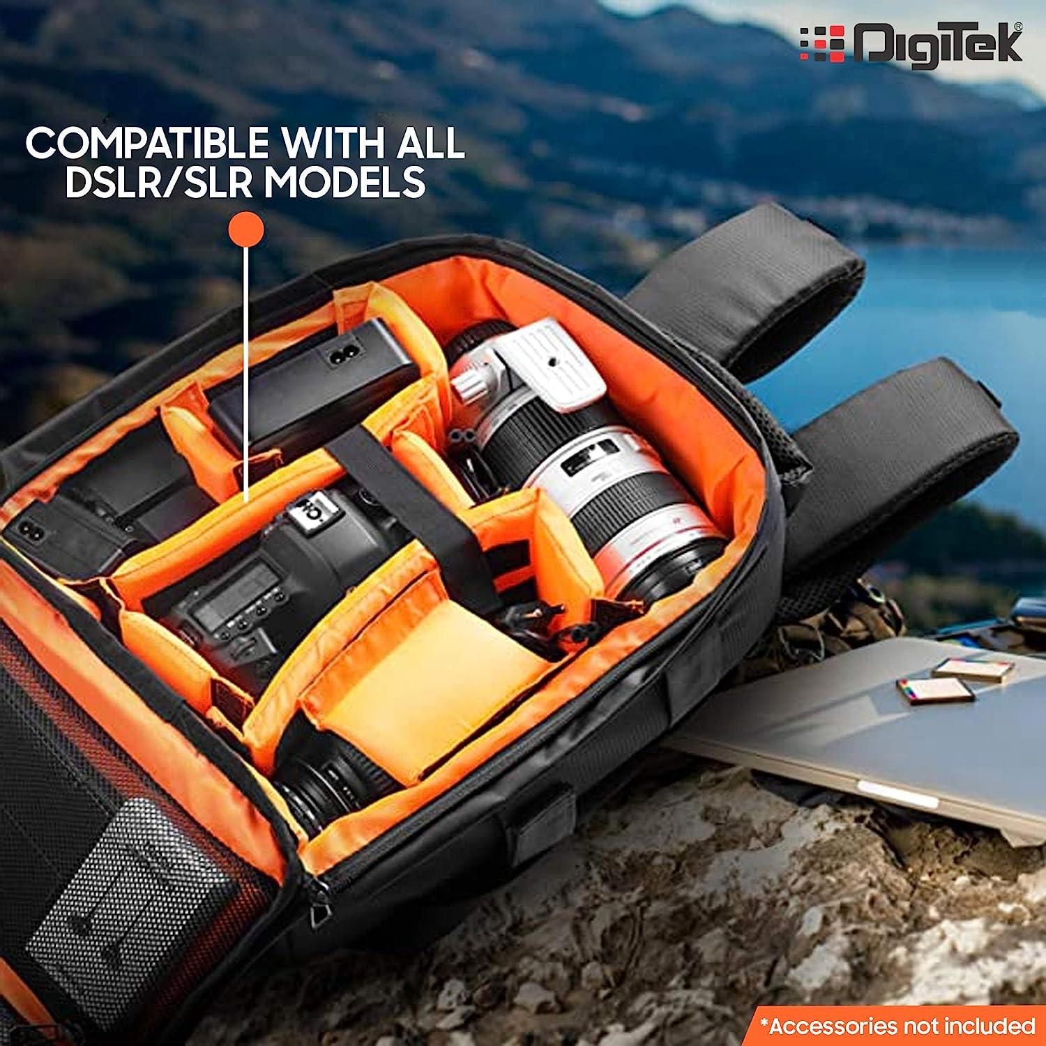 Digitek (DCB 001) Waterproof Camera Bag, Lightweight DSLR Backpack, Lens Accessories Carry Case for All DSLR Cameras-Made in India - Digitek