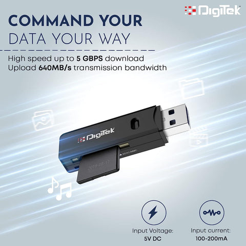 Digitek (DCR-006) High Speed USB 3.0 Card Reader DCR-006, Black se - Digitek