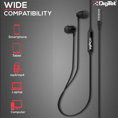 Digitek (DE 803) Wired Headset (Black, In the Ear) - Digitek