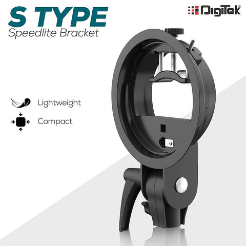 Digitek (DFSB 003) S-Type Speedlite Bracket Elinchrom Mount Holder | for Speedlite Flash Softbox, Beauty Dish, Snoot, Reflector & Photographic Umbrella - Digitek