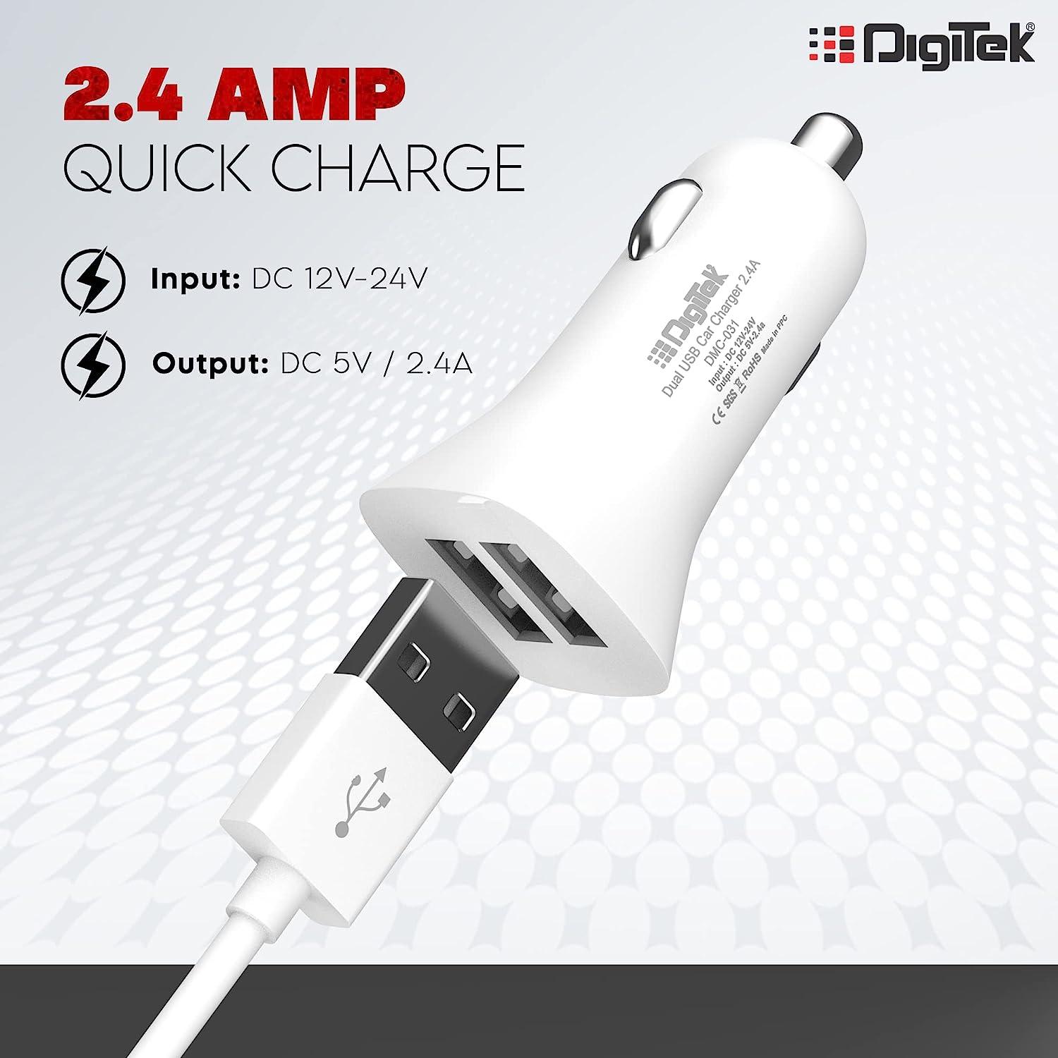 Buy Digitek (DMC 031) High-Speed Dual USB Car Charger 2.4AOnline