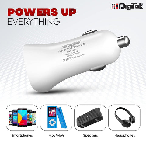 Digitek (DMC 031) High-Speed Dual USB Car Charger 2.4A - Digitek