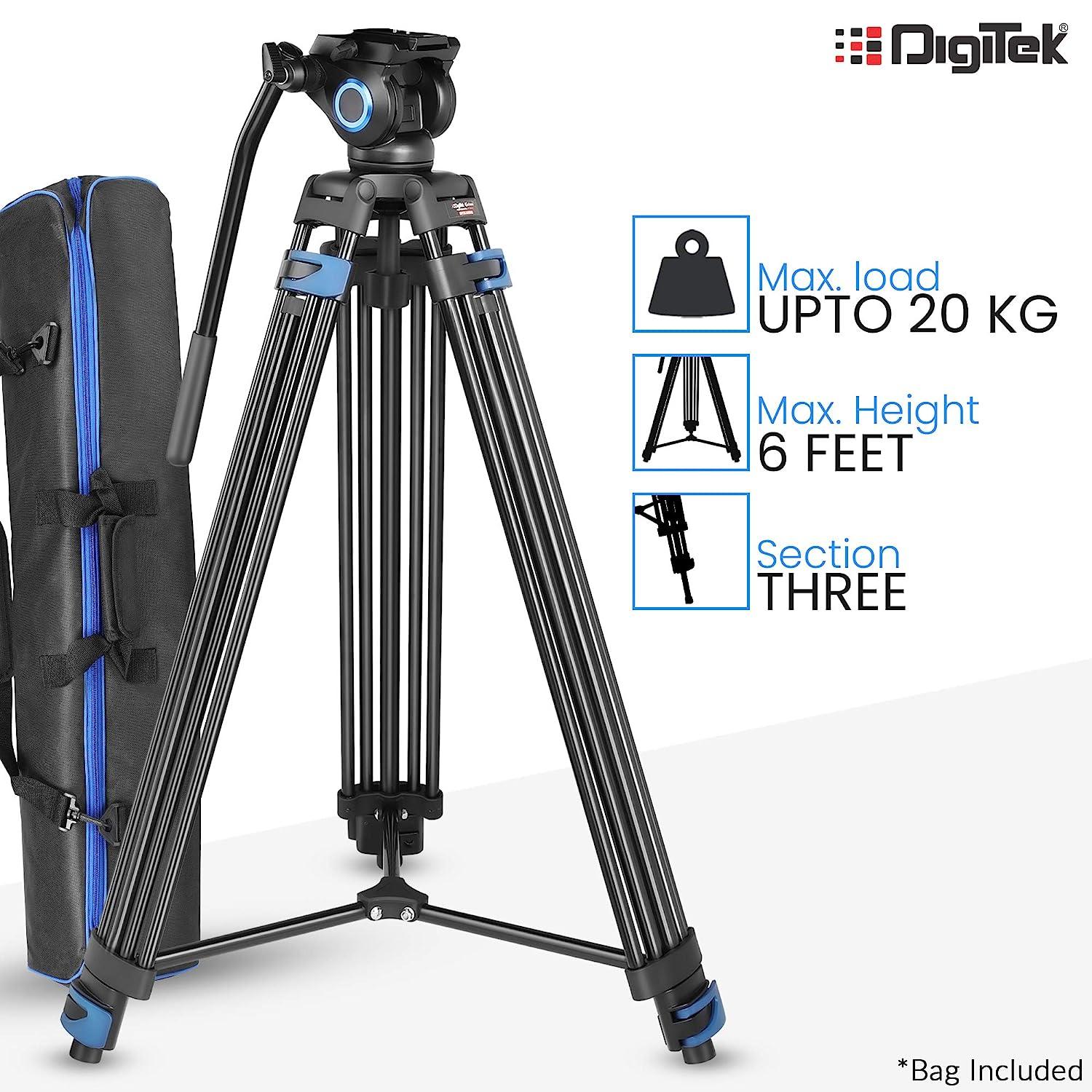Buy Digitek (DPTR 605 VD) (183 cm) Professional Heavy Duty Tripod, with ...