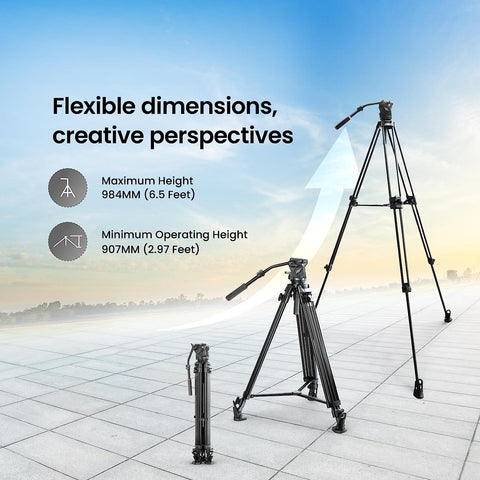 Digitek (DPTR 7080 VD) Platinum Heavy Duty Tripod with Professional Pan Head with Quick Release Plate Maximum Operating Height: 1984 mm, Max Load Upto: 15 kgs - Digitek