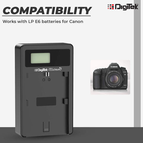 Digitek (DPUC 012S LP-E6) Battery Charger for Canon EOS 5D Mark II, 5D Mark III, 7D Mark II, 7D Mark III & 60D Cameras. DPUC 012S (LCD MU) LPE6 - Digitek