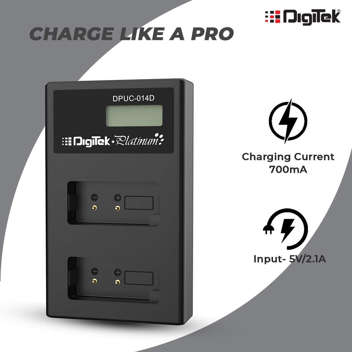 Digitek (DPUC 014D (LCD MU) ENEL 25) Platinum Charger DPUC 014D (LCD MU) ENEL 25 for ENEL 25 Battery - Digitek