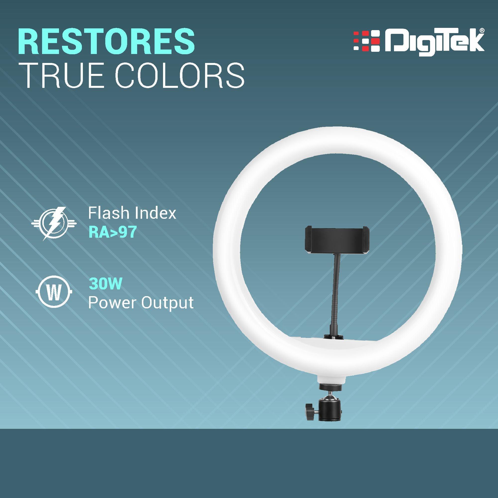 Digitek (DRL-14C) Professional (31cm) Dual Temperature LED Ring Light with Tripod Stand & Mini Tripod for YouTube, Photo-Shoot, Video Shoot, Live Stream, Makeup, Vlogging & More - Digitek